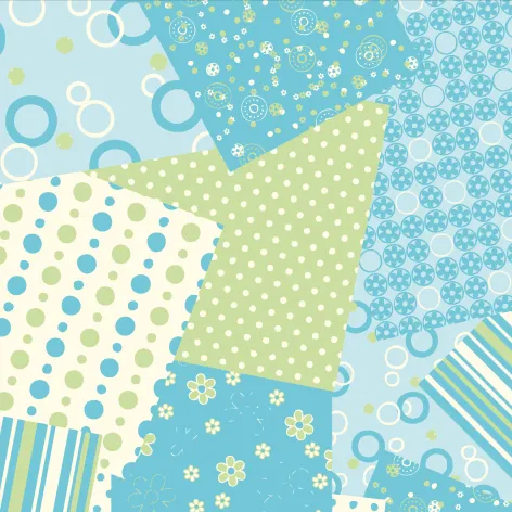 Transfer Sheets; Blue Patchwork - Bag of 30